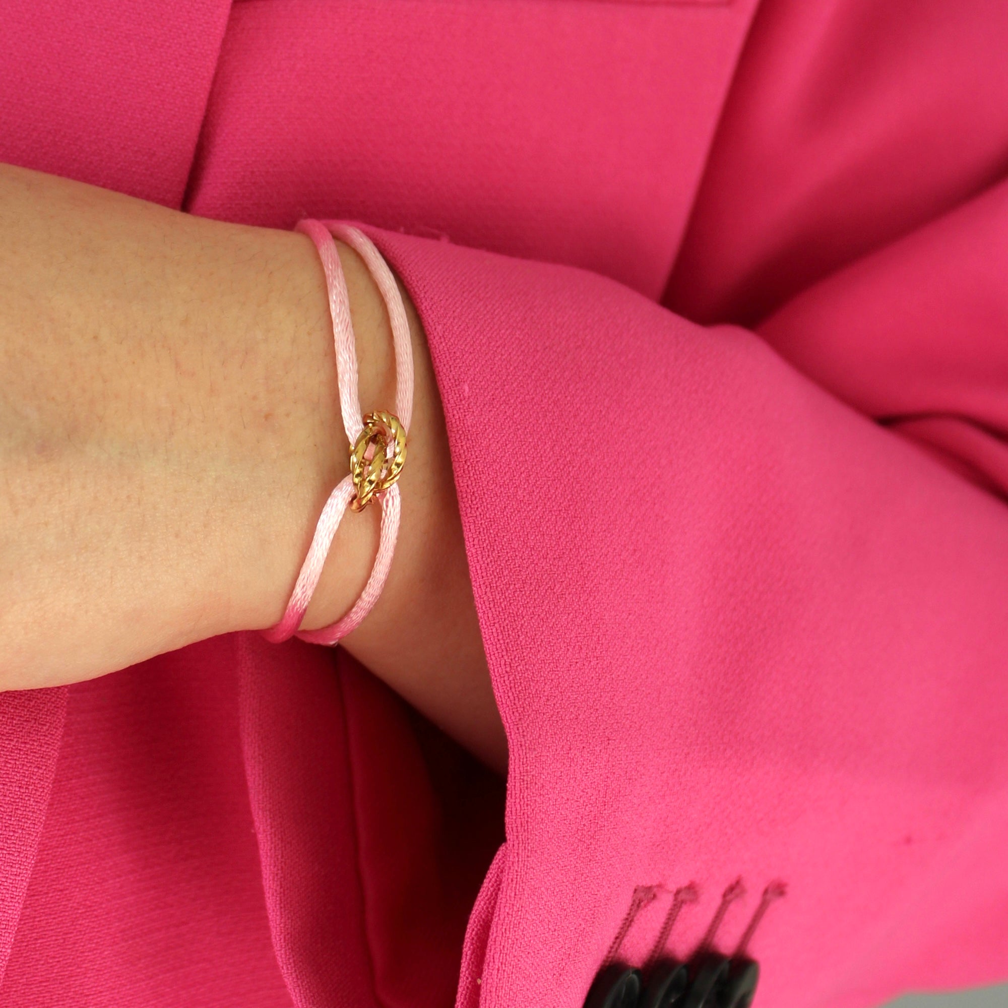 Verstelbare Armband Babyroze | Goud Stainless Steel