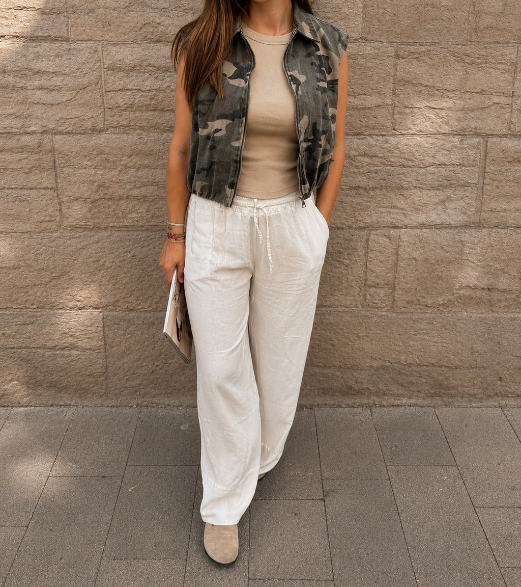 Noah Wide Leg Broek | Beige