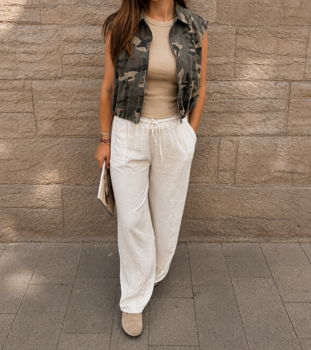 Viv Rib Top | Beige