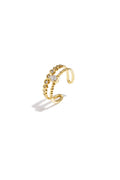Ring Sparkle goud verstelbare stainless steel ring met strass steentjes