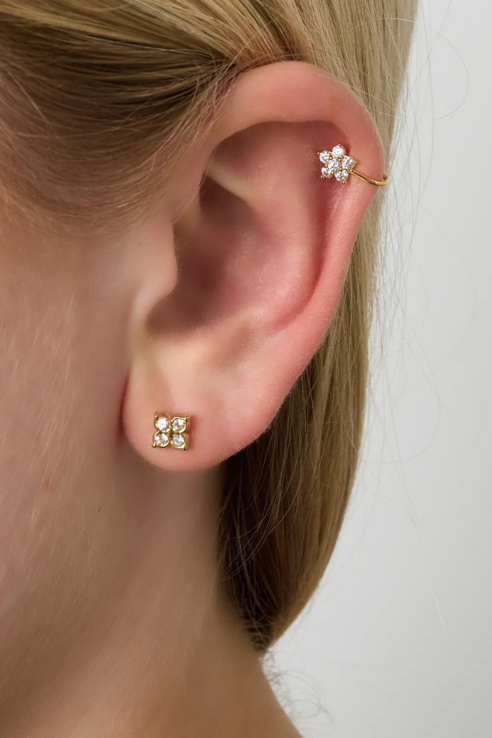 Earcuff Floral Goud | Stainless Steel