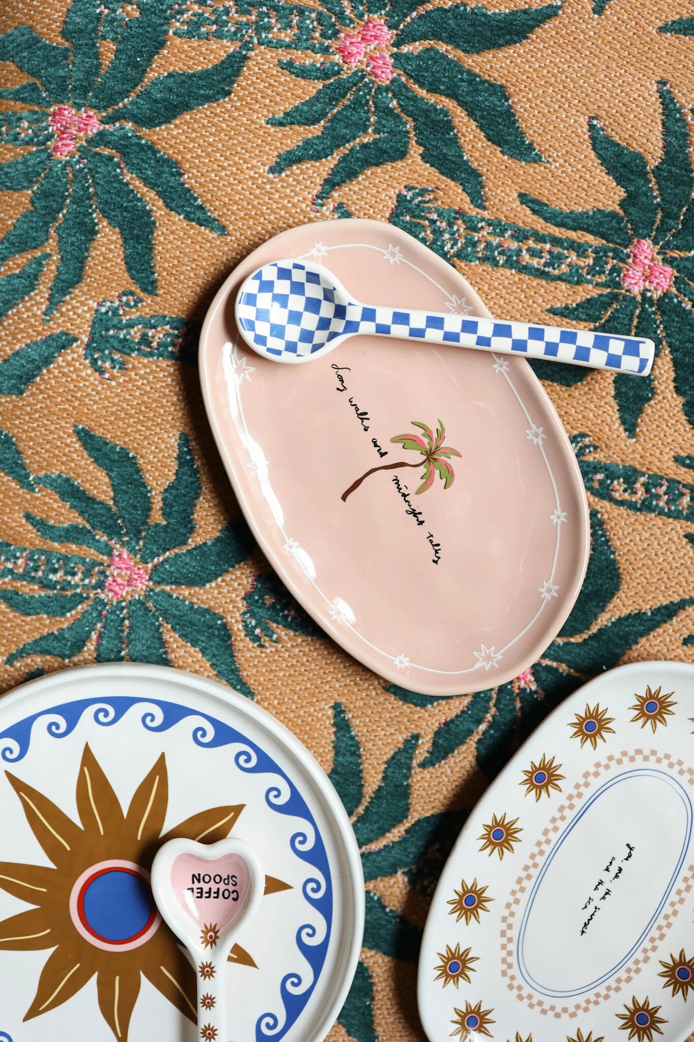 Lepel All The Luck In The World | Checkerboard Blauw