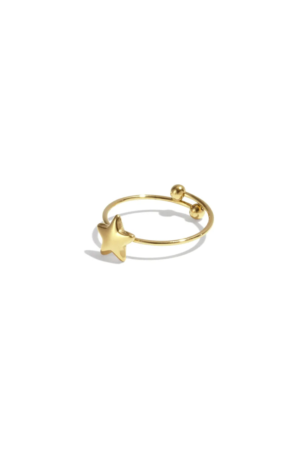 Ring Stella goud verstelbare stainless steel ring met ster